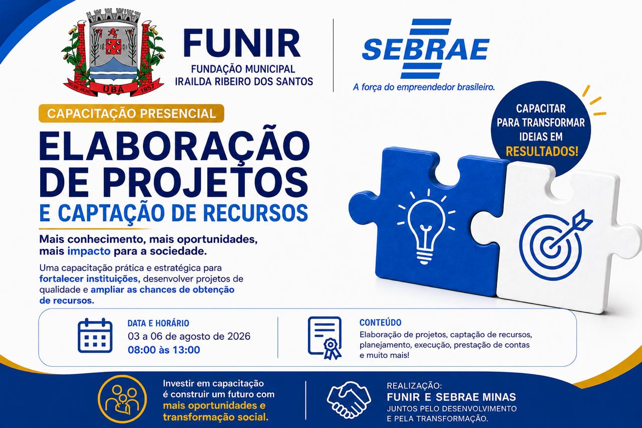 CHAMADA PÚBLICA N°01/2026  Treinamento para Elaboração de Projetos e Captação de Recursos